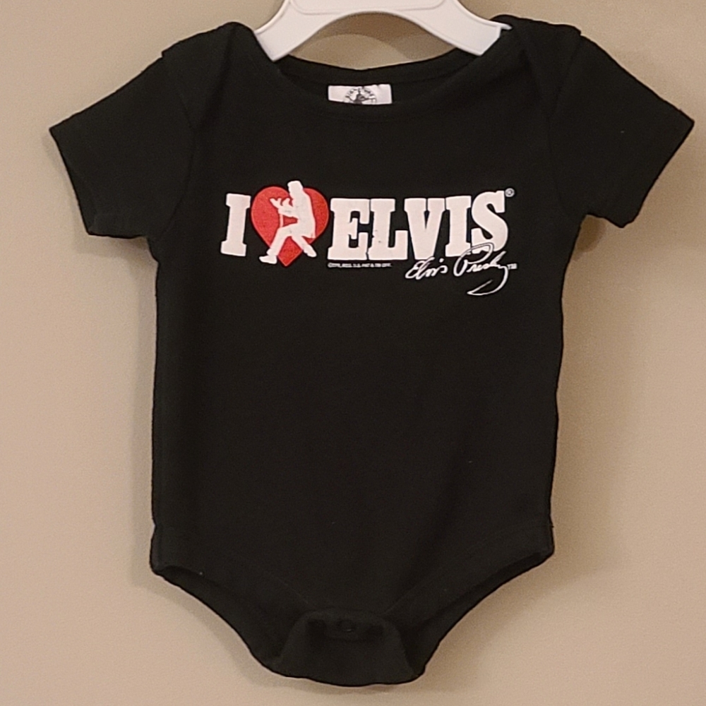 Elvis Presley black short sleeved onesie/bodysuit